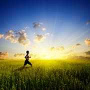 man running in field